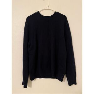 Rag & Bone Declan Cashmere Crew Sweater in Navy Blue